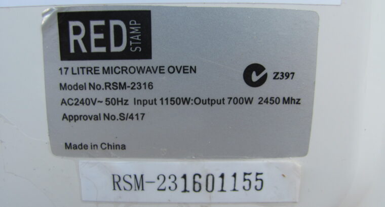 MICROWAVE RED STAMP RSM-2316 BRAND NEW FAULTY