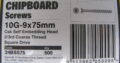 Chipboard Screws 10G-9 x 75mm 304 S/STEEL(500pcs)