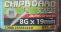 CHIPBOARD stainless steel SCREWS 8G x 19mm (200pc)