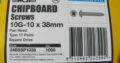 CHIPBOARD s/s 304 SCREWS 10G-10 x 38mm (1000pcs)