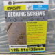 DECKING SCREWS 12G-11X125mm 304 S/Steel(500)