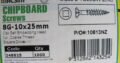 CHIPBOARD YELLOW ZINC SCREWS 8G-10 x 25mm (1000pc)