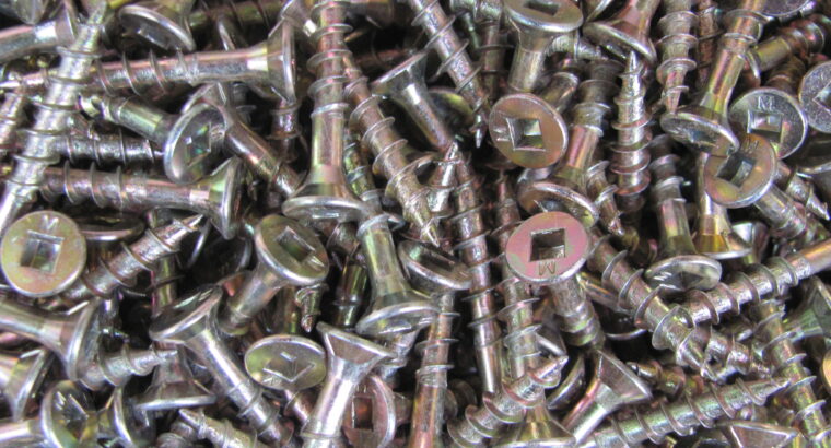 CHIPBOARD YELLOW ZINC SCREWS 8G-10 x 28mm (1000pc)
