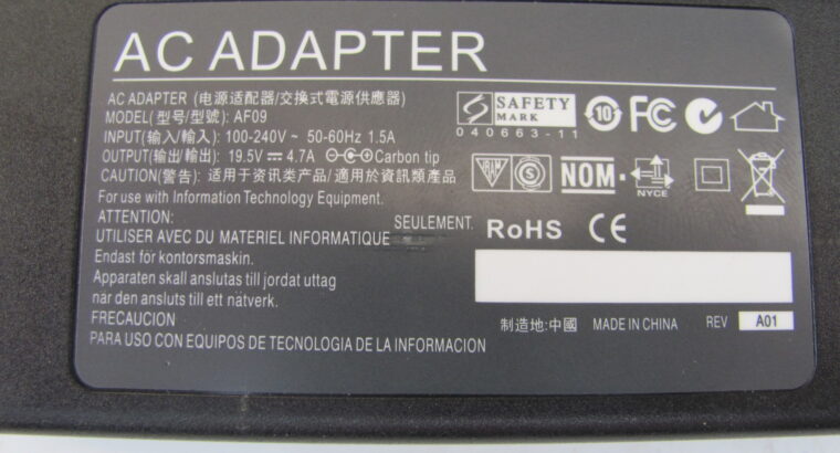 NON-ORIGINAL SONY LAPTOP AC Adapter 19.5V 4.7A