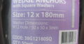 WEDGE ANCHORS 12mm x 180mm GALVANISED(10pcs)