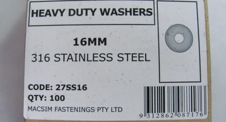 M16 ROUND WASHER 316 Stainless Steel (100pcs)