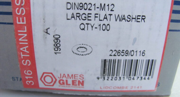 M12 ROUND WASHER 316 Stainless Steel (100pcs)