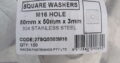 Square Washer Stainless Steel 304 M16 50x50x3