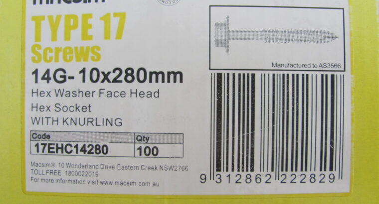 14G – 10x280mm Galvanised Type 17 Timber Screw