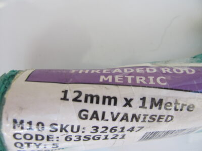 M12(1m) Threaded Rod, Hot Dip Galvanized