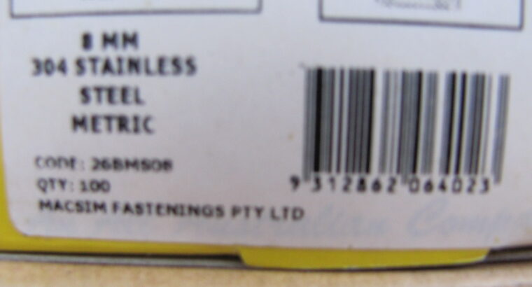 HEX NUTS M8 Stainless Steel 304 (100pcs)