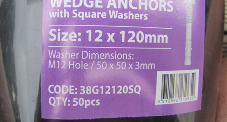 WEDGE ANCHORS 12mm x 120mm GALVANISED(10pcs)