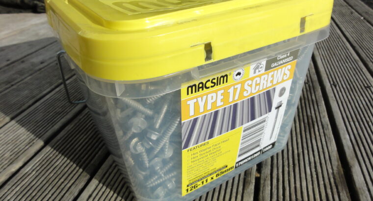 TYPE 17 ROOFING SCREWS – 12G-11x 65mm (1000pcs)