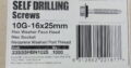 SELF DRILLING SCREWS STAINLESS STEEL 10G-16 x 25mm