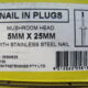 Nylon Nail-In Mushroom Head 304 S/S 5mm x 25mm