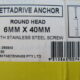 Nylon Nail-In Round Head 304 S/S 6mm x 40mm