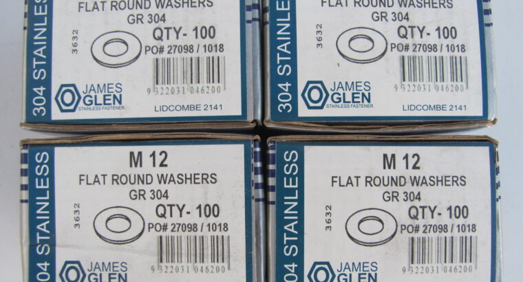 M12 ROUND WASHER 304 Stainless Steel (100pcs)