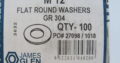 M12 ROUND WASHER 304 Stainless Steel (100pcs)