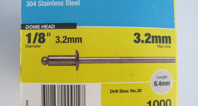 STAINLESS STEEL Blind Rivets 3.2mm x 4.8mm (1000)