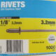 STAINLESS STEEL Blind Rivets 3.2mm x 4.8mm (1000)