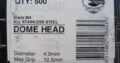 STAINLESS STEEL Blind Rivets 4.0mm x 12.5mm (500)