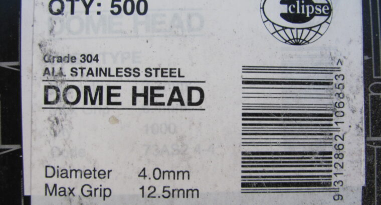 STAINLESS STEEL Blind Rivets 4.0mm x 12.5mm (500)