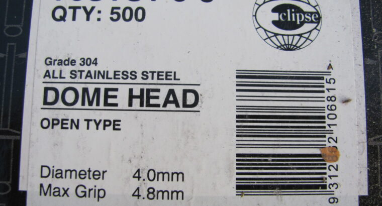STAINLESS STEEL Blind Rivets 4.0mm x 4.8mm (500)