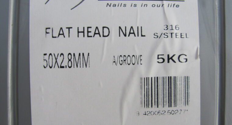 STAINLESS STEEL 316 NAILS 50mm x 2.80mm (5kg)
