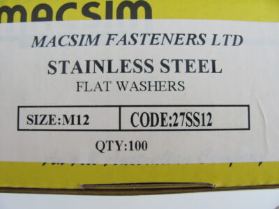 M12 ROUND WASHER 316 Stainless Steel (100pcs)