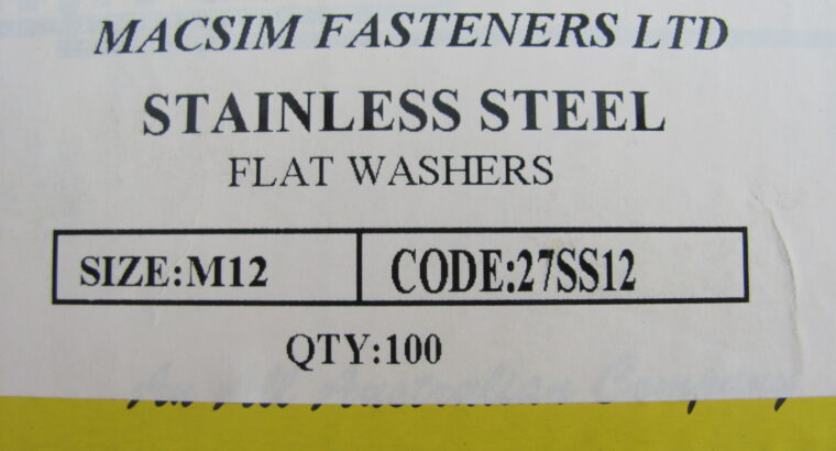 M12 ROUND WASHER 316 Stainless Steel (100pcs)