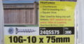 CHIPBOARD SCREWS 10G-10 x 75mm 304 S/S(QTY 300pcs)