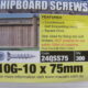 CHIPBOARD SCREWS 10G-10 x 75mm 304 S/S(QTY 300pcs)
