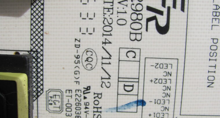 Power board ER980B REV:1.0 for TV KONIC KKD50CS638