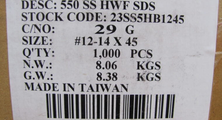 SELF DRILLING SCREWS S/S550 12G-14x45mm(100pcs)