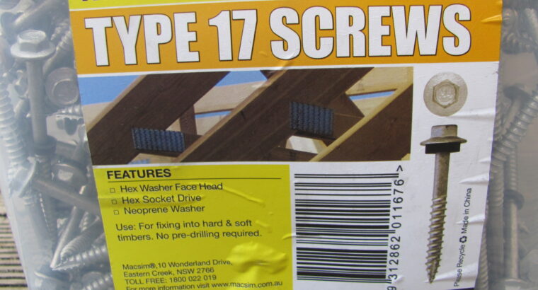 TYPE 17 ROOFING SCREWS – 14G-10x 115mm (500pcs)