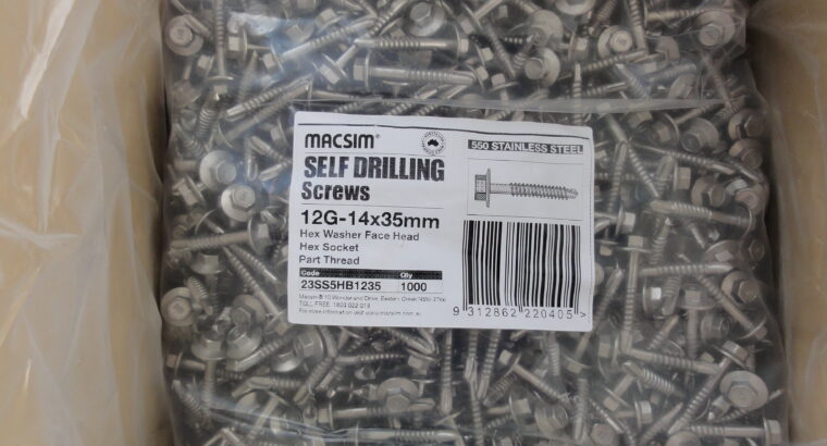SELF DRILLING SCREWS STAINLESS STEEL 12G-14x35mm