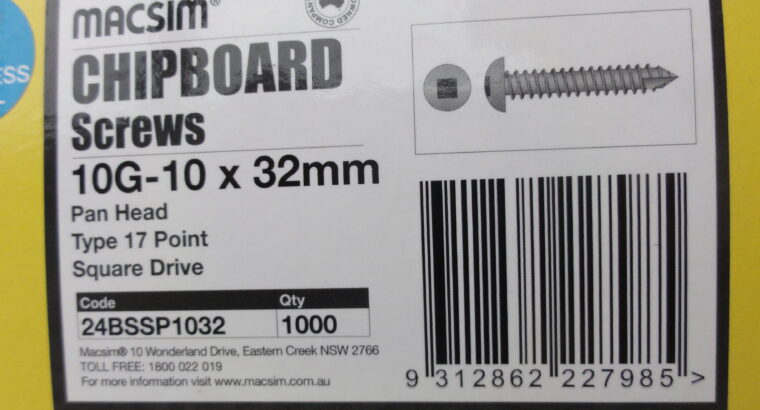 CHIPBOARD s/s 304 SCREWS 10G-10 x 32mm (1000pcs)