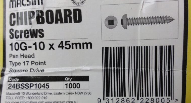 CHIPBOARD s/s 304 SCREWS 10G-10 x 45mm (1000pcs)