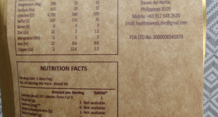 100% ORGANIC COCONUT SUGAR 500 grams