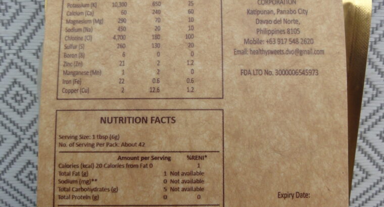 100% ORGANIC COCONUT SUGAR 250 grams