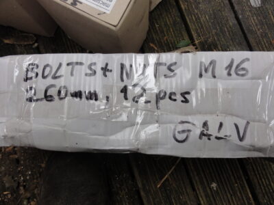 M16 x 260mm GALVANIZED MUSHROOM HEAD + NUT