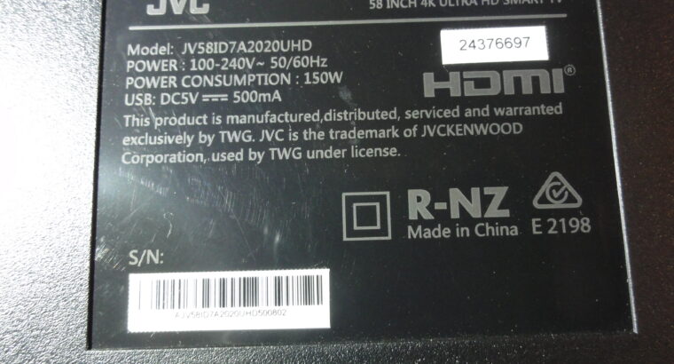 FAULTY SCREEN TV JV58ID7A2020UHD WORKS