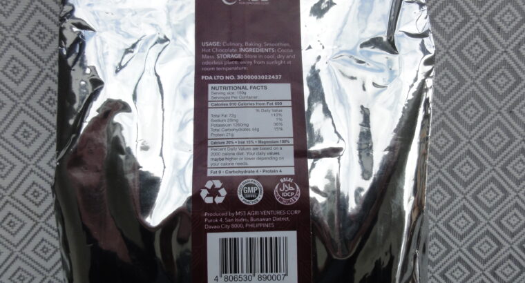 100% ORGANIC CACAO POWDER 1kg