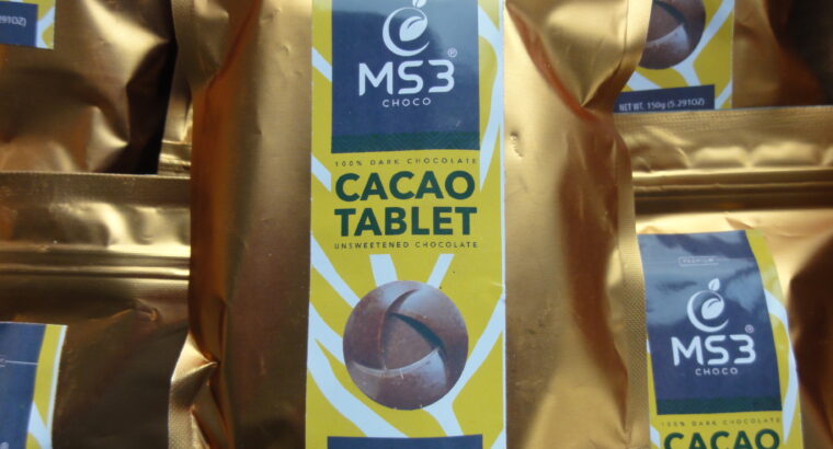 100% CACAO CHOCOLATE (TABLEA) UNSWEETENED 150gr