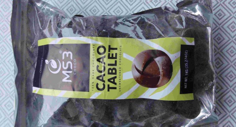100% CACAO CHOCOLATE (TABLEA) UNSWEETENED 1 KG