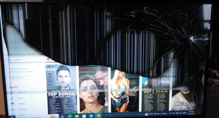 BROKEN SCREEN TV LG 49UQ91006LA WORKS