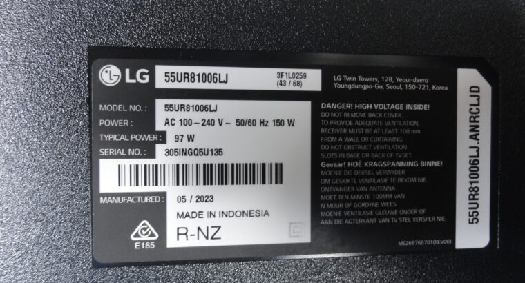 BROKEN SCREEN TV LG 55UR81006LJ WORKS