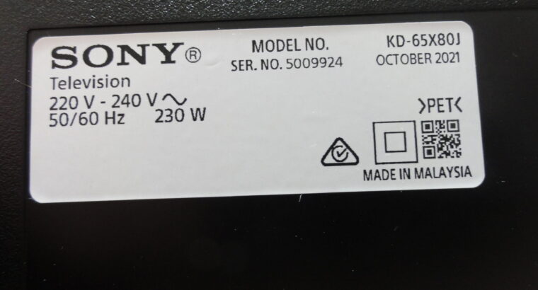BROKEN SCREEN TV SONY KD-65X80J WORKS