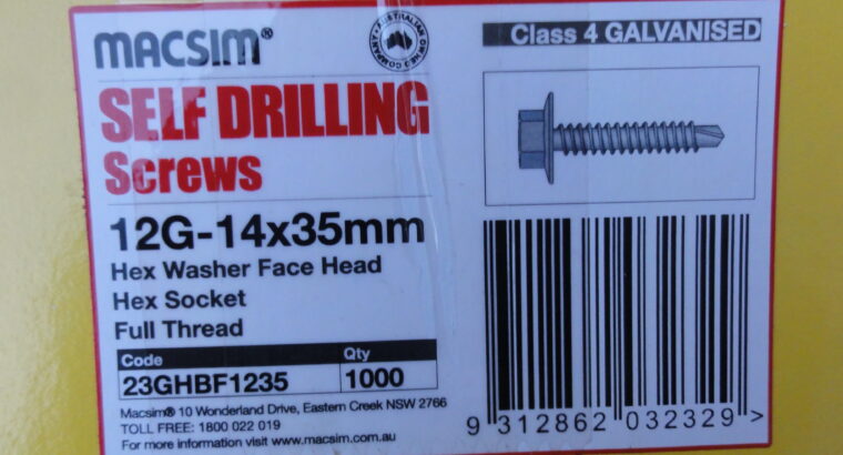 SELF DRILLING SCREWS 12G-14 x 35mm GALV (1000pcs)